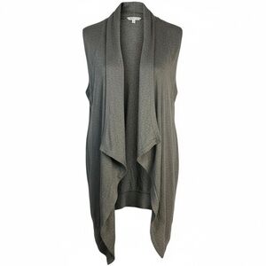 Mono B Charcoal Sleeveless Drape Vest